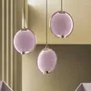 Hanglampen Rond Wit Roze Groen Blauw Glas Verlichting Art Deco Goud Metaal Voor Eetkamer Keuken Bedlampje Drop