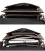 Briefcases Men Vintage Genuine Leather Briefcase 14" Ipad Messenger Bag Double Layer Real Retro Crossbody