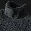 Herren Hoodies Sweatshirts Gestrickte Pullover Rollkragen Herbst Winter Warme Männer Casual Polo Neck Pullover Halten Stricken Woolen 231218