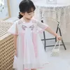 Flicka klänningar sommar barn tang kläder småbarn vestidos spädbarn kinesisk tradition stil kläder baby flickor hanfu klänning i 12m 1-6 år hf001