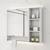 Bathroom Sink Faucets Solid Wood Mirror Cabinet Wall-Mounted Table Toilet Hand Washing Dressing Storage Rack