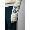23AW Zadig Voltaire женские свитера в стиле ZV с классическими рукавами и буквами, висящие из шерсти с v-образным вырезом, кашемировый трикотаж, женский свитер