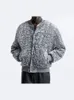 Men s Vests Fashion Sliver Sequin O Neck Women Short Jacket Long Sleeve Loose Thick Elegant Coat 2023 Autumn Winter Street Female Outwear 231218