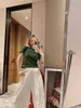 Summer new fashion age reduction 100 green coconut tree 100 top Hong Kong taste small fashion printed color short-sleeved T-shirt short style bare belly slim body