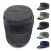 Berretti da uomo in denim più spesso cappello a cilindro piatto berretto solido per donna berretti lavati maschili cappelli militari regolabili unisex vintage sole