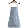 Küchen-Kochschürze aus Baumwollmischung, verstellbarer Ausschnitt, Schürzen mit 2 großen Taschen für Damen und Herren MHY006