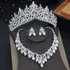 Necklace Earrings Set Quality Bridal With Tiara Jewellry Bride Crown And Princess Girls Wedding Pink