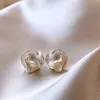 Stud Niche Design Light Luxury Temperament Unique Camellia Stud Earrings For Women Fashion Simple Metal Jewelry Gifts J231223