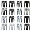 2024 Lila Jeans Designer Herren Jean Ksubi Ripped High Street Marke Patch Loch Denim Gerade Mode Streetwear Silm21QF