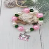 Fios frisados feitos à mão elástico grego irmandade rosa verde carta pulseira personalizada feminina moda jóias 254k