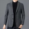 Chaqueta de traje de lana para hombre, top de moda de primavera y otoño, traje pequeño informal para hombre nuevo, tendencia empresarial de papá