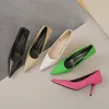 Kleid Schuhe 2023 Luxus Frauen 8 cm High Heels Pumps Scarpins Büro Dame Designer Grün Low Prom Fetisch Party Pfirsich sexy