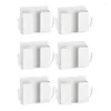 Kitchen Storage 6 PCS Wall Phone Holder Mount Self-Adhesive Cell Charging Brackets Remote Control Holders (White)