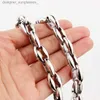 Hängselhalsband detaljhandeln! 7-40 "Längd 316L Rostfritt stål Silverfärg Polerade kaffepärlor Bean Link Chains Neklace Men Womensl231218