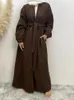 Ethnic Clothing Cotton Linen Modest Musulmane Dubai Abaya Kaftan Islam Muslim Cardigan Abayas Women Caftan Robe Longue Turkish Fashion