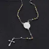 Pendant Necklaces New Jesus Stainless Steel Cross Rosary Christian Catholic Religious Chain Characteristic Style Men And Women JewelryL231218