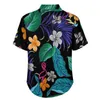 Men's Casual Shirts Tropical Floral Print Neon Tropicana Vacation Shirt Hawaii Fashion Blouses Men Big Size