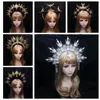 Akcesoria ręcznie robione opaska na głowę Lolita Golden Mary Apollo Sun Halo Angel Bogini Gothic Crown Got Filigree for Bride Photoshoot