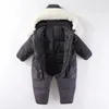 Kledingsets -30 graden Winter Baby Snowsuit Plus Fluwelen Baby Jumpsuit Jongens Overalls Warm Kinderset Waterdicht Dikker Kinderjas 1-5 jaar 231218