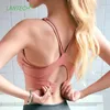 set LANTECH Women Gym Sports Bra Running Shockproof Workout Yoga Fitness Top Push Up Yoga Bra Crop Top Adjustment Activewear