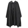 Women's Trench Coats Overcoat Large Size Jacket 2023 Winter Solid Color Dark Loose Windbreaker Warm And Thick Hooded Woolen Coat Z3125