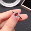 Cluster Rings Style 925 Silver Inlaid Natural Garnet Ring Ladies Jewelry Simple Atmosphere A Gift For Girls