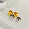 Boucles d'oreilles boule de créateur pour femmes, boucles d'oreilles Hip Hop Y2k, bijoux de luxe en or et argent