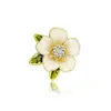 New Fashion Rhinestone Pearl Brooches for Women Girls Camellia Flower Crystal Corsage Scarf Buckle Clothing Accessories