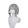 Cosplay Wigs Genshin Impact Kamisato Ayaka cos wig new skin flower time letter imitation long scalp head Fried Dough Twists braid