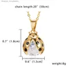 Pendant Necklaces New Fashion Silver Color Pendant Labug Charm Necklaces Cute Insect Labird Animal Jewelry Rhinestone ly Necklace GiftsL231218