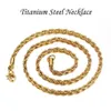 Unisex Klassischer Schmuck Damen Kragen Joyas Echter Titanstahl Silber Gold Herrenmode Ed Geflochtene Ketten Halskette 3mm2976