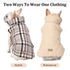 Abbigliamento per cani Giacca reversibile Inverno Impermeabile Nylon Caldo Grandi vestiti Reticolo Cappotto accogliente Bulldog francese Labrador Costume 231218