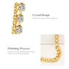 Dangle Earrings Simple PVD 18K Gold Color Drop Multi-Chain Crystal Pendientes Mujer Earring Fashion Jewelry Party