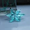 Pendant Necklaces Crystal Snowflake Glowing Necklace GLOW In The DARK Night Girl Boys Children's Gifts Men Zhizsmall