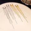 Hoop Earrings Boho Long Snake Chain Tassel Drop For Women Fashion Korean Sequin Trendy Punk Party Night Club Jewelry