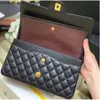 Borsa a catena Jumbo di qualità 10A Borsa a doppia patta Designer 25CM 30cm Vera pelle di caviale di agnello Borsa classica tutta nera Borsa trapuntata a spalla