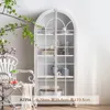 Decorative Plates Wooden Liquor Cabinet Display Locker Multi-Layer Arched Glass Door Bookcase Home Living Room Against The Wall