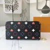 Designer di lusso da donna Portafogli lunghi da uomo Borsa a mano Borsa a fiori colorata Portafoglio da viaggio da donna Portamonete patchwork in pelle e tela 19 cm con scatola