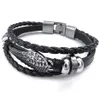 Bracelets de charme Rétro Boucle En Métal Bracelet Bijoux Aile Ange Tresse Manchette En Cuir Alliage Fantaisie Pour Homme Et Femme Chaîne À Main Couleur B294O