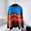 Womens Designer Cardigan Sweater Women Jacket Contrast Color Wave Stripe Design Fashionable Knitted Top Mohair Warm Cardigan Jackets Autumn Sweaters