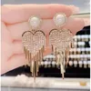 Boucles d'oreilles pendantes Rimiut longs glands en cristal femmes élégantes mode Glod brillant grande boucle d'oreille accessoires pour fête de mariage bijoux