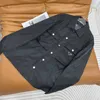 Women's Fur & Faux designer 2023 Autumn New Workwear 3D Pocket Metal Triangle Decorative Jacket Coat 0JMR