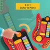 Claviers Piano Enfants Guitare Jouet 2 en 1 Instrument de musique pliant Entraînement cérébral électronique Jouets éducatifs Cadeau d'anniversaire pour fille garçon 231218