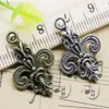 50pcs Lot Cross Flower Alloy Charm Pendant Retro Jewelry DIY Keychain Ancient Silver Bronze Pendant For Bracelet Earrings 25x16m295Y