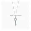 Pendant Necklaces Brand S925 Sterling Sier Luxury Necklace Key Series Fashion Designer European And American Clothes Jewelry Accessori Dhm4G