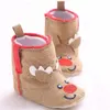 Flache Schuhe Cartoon Baby Booties Weihnachten Rentier Schuhe Erste Wanderer Weiche Warme Winter Jungen Mädchen Schneestiefel Für Jahr 231218