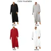 Vêtements ethniques Hommes Tops Robe Musulman Robe Polyester Régulier Couleur Solide Casual Col Ras Du Cou Pleine Longueur Kaftan À Manches Longues