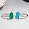 Bröllopsringar 100% S925 Sterling Silver Green Emerald Ring for Women Fine Wedding Bands Sapphire Gemstone Jewelry Natural Topaz Rings Box 231218