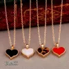 Dames liefde ketting zilveren ketting parel klaver goud cd ketting ontwerper sieraden roestvrij staal dames chroom hart dia hanger kettingen charme kettingen voor mannen