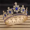 Luxus Royal King Hochzeitskrone Braut Diademe und Kronen Königin Haarschmuck Kristall Diadem Prom Kopfschmuck Kopfschmuck Festzug T272v